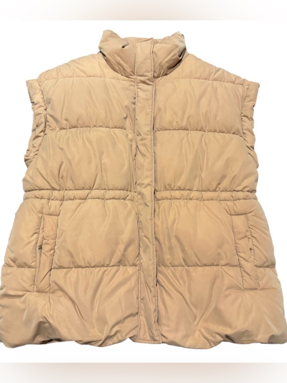 CALIA Carrie Underwood Oversized Puffer Vest Tan Women’s Size Large/XL